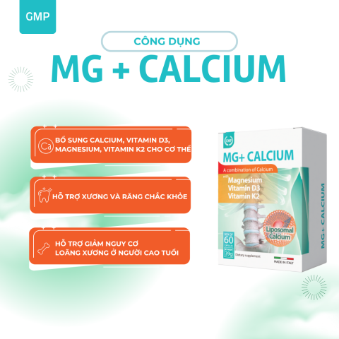 MG - Calcium Bổ sung Canxi Magie D3K2 cho xương chắc khỏe